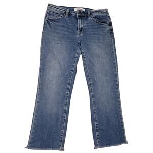 Mica Los Angeles Low-Rise Cropped Distressed Jeans w Raw hems Womens Sz 26